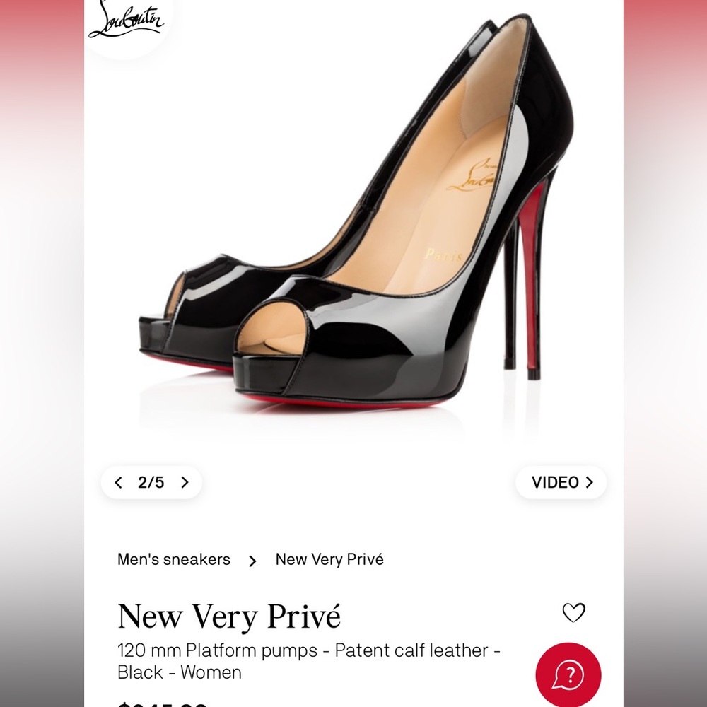 Christian louboutin black platform heels 36 black prive